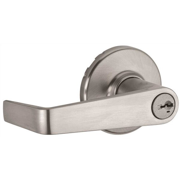 Kingston Satin Chrome Storeroom Keyed UL Door Lever Featuring SmartKey